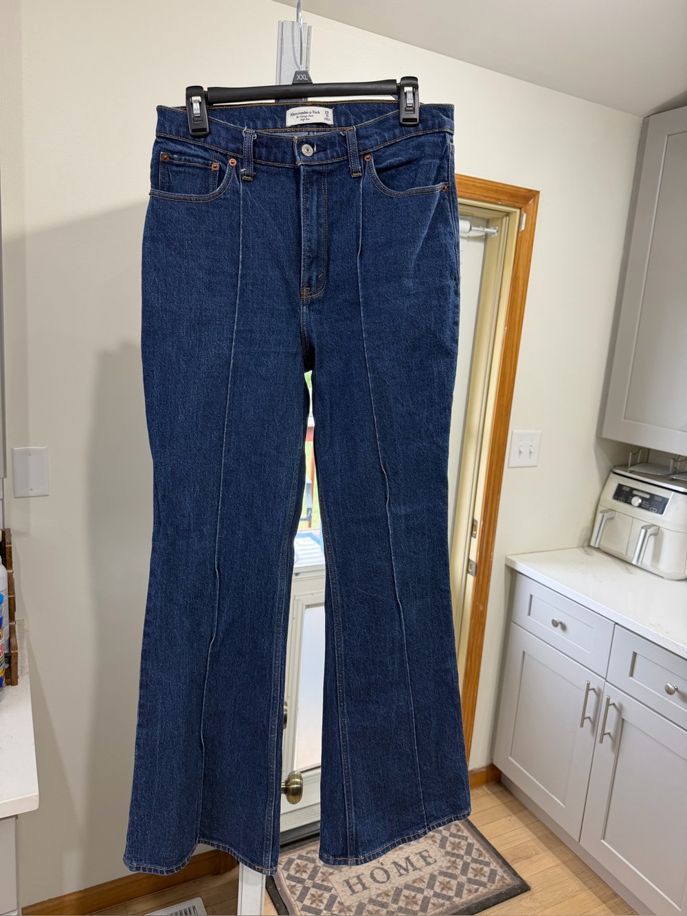 Abercrombie & fitch Dark Blue Women's High-Rise Flare Jeans